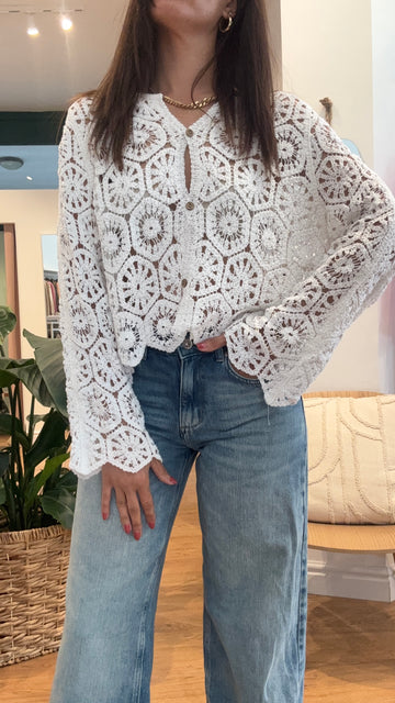 Cardigan Macramè