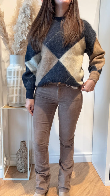 Pantalone a zampa in velluto