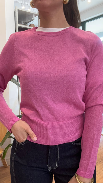 Pull lurex rosa