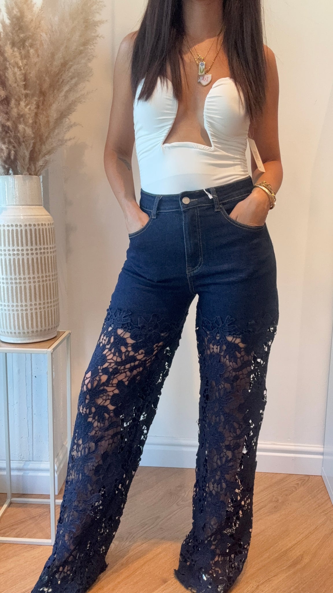 Denim Pizzo Blu